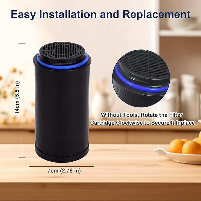 FC-50 Replacement Filters Compatible with Vitamix Foodcycler FC-50, FC-30 Models, Activated Carbon Odor Absorbing Filter, Compost Bin Odor Eliminator for Kitchen (4 Packs)