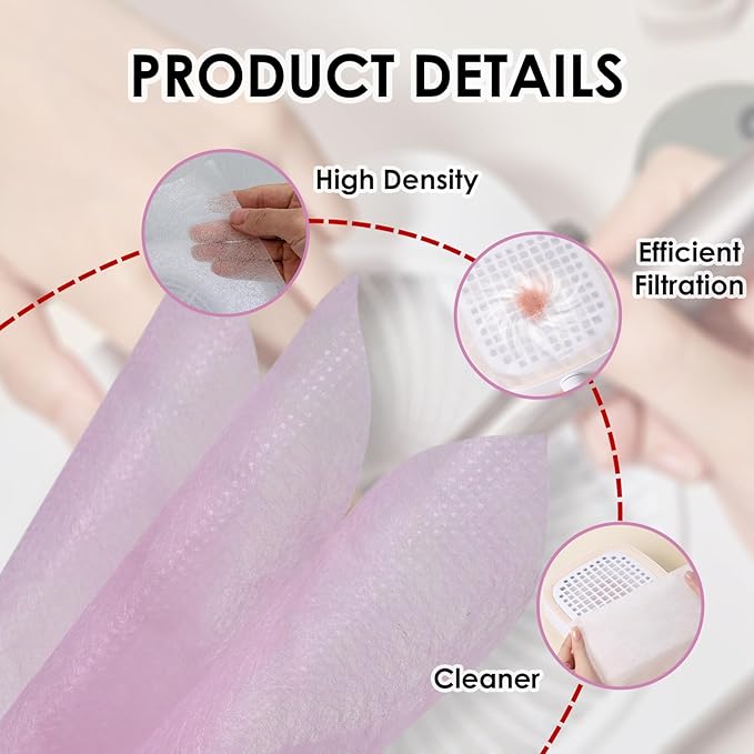 300 Sheets Nail Dust Collector Filter Paper: Disposable Dust Vacuum Filter for Most Nail Dust Fan Extractor Machine, Dust Cleaner Replacement Filter Paper Nail Tech Supplies Accessories for Home Salon
