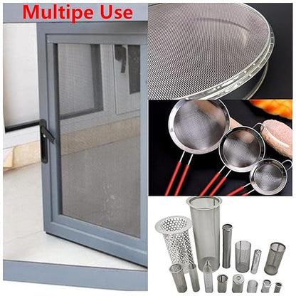 Stainless Steel Mesh Screen #60Mesh -Size:15.7"x47.2"(40x120cm) SS304 Wire Mesh Screen, for Vent,Cage,Garden, Window Screen, Filter Mesh, DIY Mesh