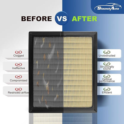 Engine and Cabin Air Filter Combo for Toyota Camry 3.5L V6 2012-17,Highlander Gas 2.7L/3.5L 2014-19, Sienna 2.7L 2011-20,Avalon 3.5L 2013-18 Air Filter Car Replacement #CF10285 CA10755 Car Accessories
