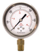 2-1/2" Oil Filled Pressure Gauge - Stainless Steel Case, Brass, 1/4" NPT, Lower Mount Connection, 0-600PSI