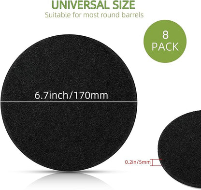 Compost Bin Charcoal Filters Replacement - 8 Pack 6.7 Inch Round Activated Charcoal Filters, Fits Most Countertop Compost Pail