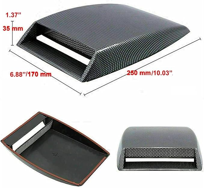 Car Air Flow Intake Hood Scoop Vent Bonnet Decorative Covers Kit Universal Compatible With BMW And Audi Compatible With Benz And Focus(Black)