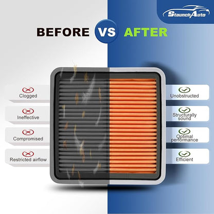 Engine and Cabin Air Filter Combo for Crosstrek 2016-2017, Forester 2009-2018, Impreza 2008-2016, WRX 2012-21, XV Crosstrek 2013-15 Air Filter Car Replacement #CF10930 16546AA090 Car Accessories