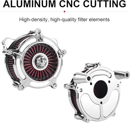 Air Filter Cleaner for Harley Davidson Softail Touring Street Road King Glide Trike for Harley Davidson Air Intake Filters for Touring 08-16, Softail 16-17 Red