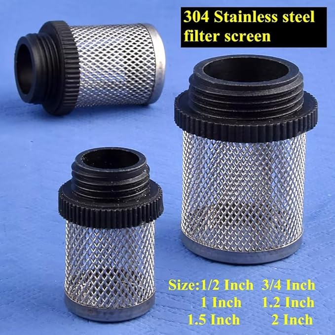 Durable 304 Stainless Steel Water Filter Screen - 1/2" to 2" External Thread for Aquariums, Ponds, Hydroponics(10Pcsx3/4In)
