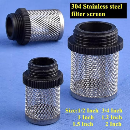 Durable 304 Stainless Steel Water Filter Screen - 1/2" to 2" External Thread for Aquariums, Ponds, Hydroponics(20Pcsx1.5In)