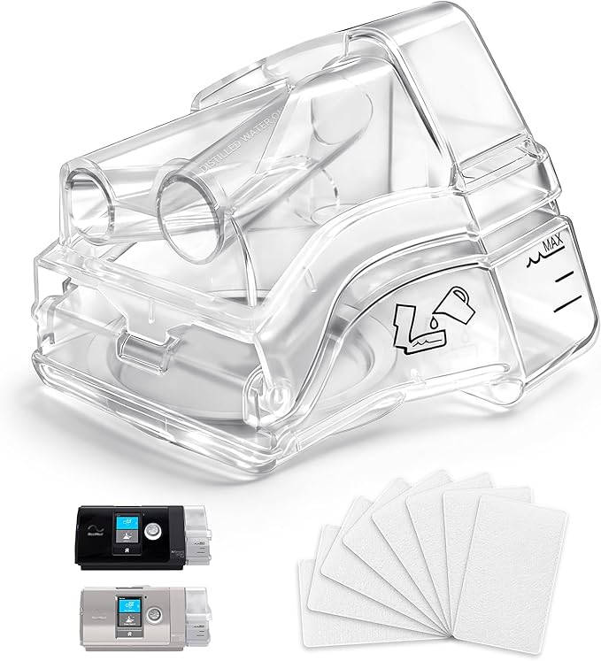 Water Chamber for AirSense 10 with CPAP Filters, 24 Packs Filter Perfect Fit and Seal Water Tank Compatible with AirSense 10 & AirCurve 10 Machines, Reliable CPAP S10 Supplies