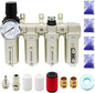 3/4" NPT Industrial Grade 4 Stage Gas Drying System, Coalescing Filter, Desiccant Dryer, Auto Drain, Compatible with Paint Spray, Plasma Cutter (Manual Version,3/4" NPT)
