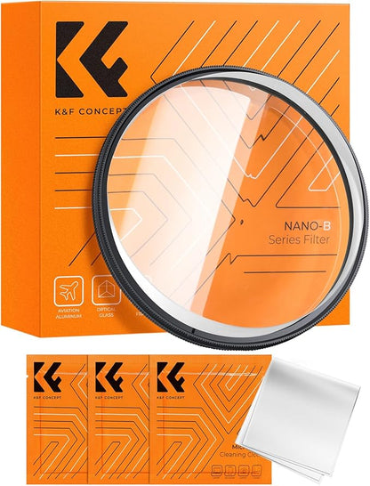 K&F CONCEPT 82mm Unilateral Blur Ghost Motion Filter Super Speed Effects for Camera Lens Clear Optical Glass with Cleaning Cloth