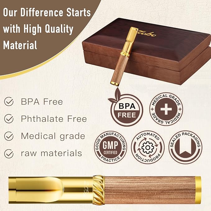 Reusable Washable Cigarette Filter Handcrafted Wood Metal Smoking Cigarette Filter Never Fade Cigarette Holders Reduces Tar Nicotine Birthdays Father Day Gift Wooden Gift Box