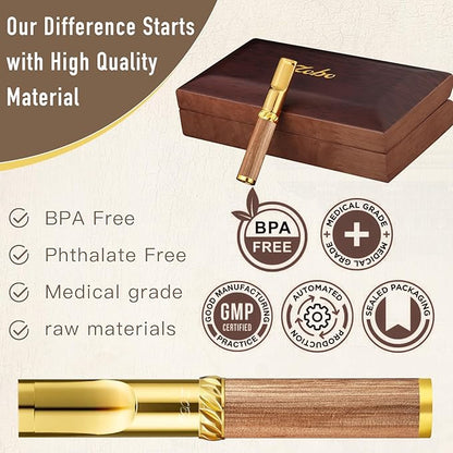 Reusable Washable Cigarette Filter Handcrafted Wood Metal Smoking Cigarette Filter Never Fade Cigarette Holders Reduces Tar Nicotine Birthdays Father Day Gift Wooden Gift Box