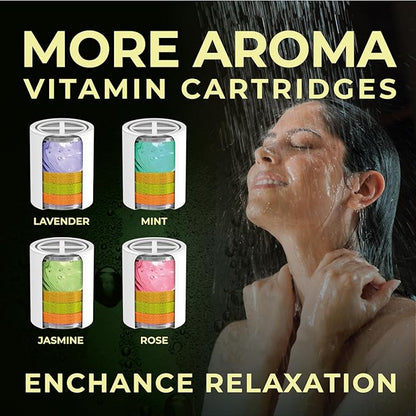 AquaHomeGroup Vitamin C + E + A Shower Filter Replacement Cartridge with Aroma Granules (Lemon) - Removes Chlorine, Supports Skin & Hair Health - Compatible with Similar 15 20 Stage Filters