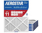 Aerostar 16.375x21.5x1 MERV 11 - 6 Count - Pleated HVAC, Furnace & Air Conditioner Filters - Removes Dust, Cold & Flu Germs, Lint, Mold, Pet Dander, Allergy-Causing Pollen, Smog & Smoke