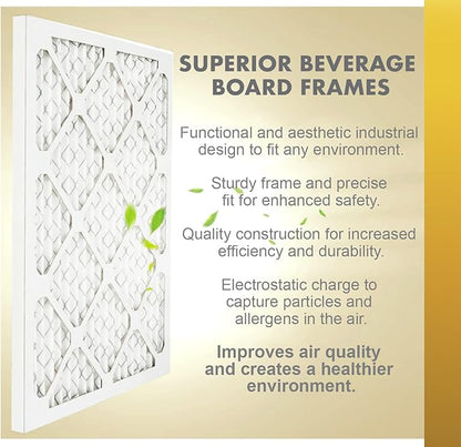 Proairtek AF14251M08SWH Model 14x25x1 Air Filter, MERV 8; Ideal for Anyone Wanting Clean, Crisp Air in Their Home