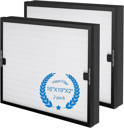2 Pack F301H HEPA Filter Replacement Compatible with BluDri, Mounto Air Scrubber Filters, also fits Dri-Eaz and VEVOR Air Purifier, Part 500cfm HEPA500, F301H and AS-550, H13 Filter of 16 x 19 x 2