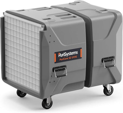 PURISYSTEMS Portable Air Scrubber, 2000 CFM Negative Air Machine with Built-In UV-C Light & Ionizer, Multi-Stage Filtration for Water/Fire Damage Restoration, Renovation, Variable Speed, Heavy-Duty