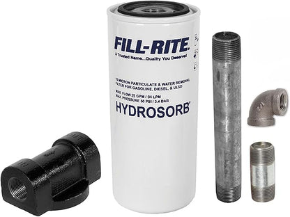 Fill-Rite 1210KTF7019 3/4" 18 GPM (68 LPM) 10 Micron Hydrosorb Fuel Filter with Filter Head Kit