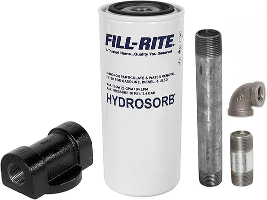 Fill-Rite 1210KTF7019 3/4" 18 GPM (68 LPM) 10 Micron Hydrosorb Fuel Filter with Filter Head Kit