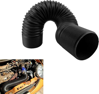 Car Air Intake Pipe, 2.5" Leak-proof Bendable Feed Expansion Hose for Extending to 39 ", Waterproof Cold Air Turbo Intake Inlet, Universal Guide Hose Modification for Most Cars (Black)