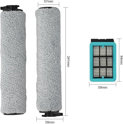 5PCS Vacuum Attachments For Bissell For CrossWave 3831 HF2 3845 3847 3848 No. B0555, 1637755, 1632973, Roller Brush, Washable Filter, Floor Scrubber Brush, Wet Dry Vacuum Accessories