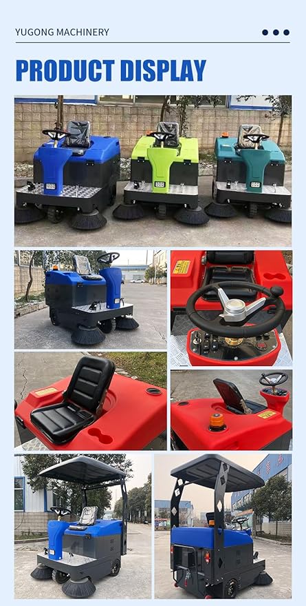 Electric Road Sweeper, Industrial Plant Sweeper, Heavy-Duty Floor Cleaner - Reinforced Main Brush for Manufacturing and Warehouse Environments