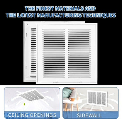 14x14 Return Air Grille [Duct Opening Size],Return Air Vent Cover for Wall Or Ceiling,Steel Return Air Filter Grilles Removable Face/Door for 1 Inch Filters (14"W x 14"H [Duct Opening])