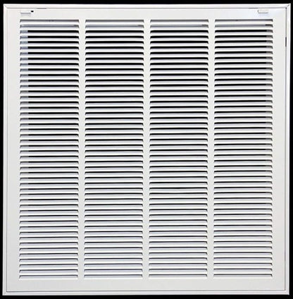 25" X 25" Steel Return Air Filter Grille for 1" Filter - Removable Face/Door - HVAC Duct Cover - Flat Stamped Face -White [Outer Dimensions: 27 5/8"w X 27 5/8h]