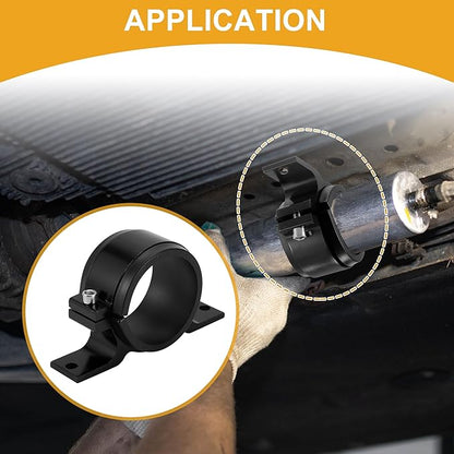 1pcs 58mm Universal Fuel Filter Mounting Bracket - Car Fuel Pump Clamp Holder - Aluminum Alloy Black