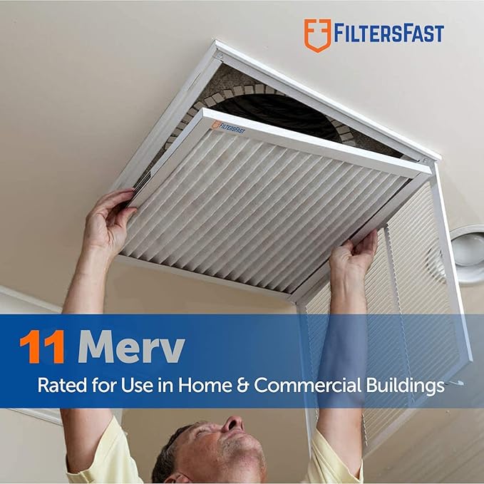Filters Fast 12x22x1 Air Filter MERV 11, 1" AC Furnace Air Filters, Made in the USA, Actual Size: 11.75"x21.75"x0.75, 6 Pack