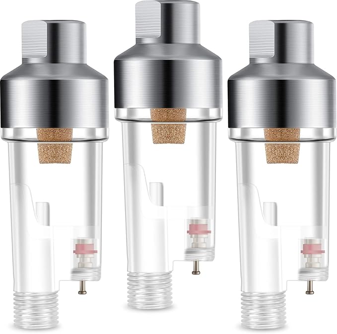 Honoson 3 Pcs 3 Pcs Airbrush In-line Water Trap Mini Air Filter Connect Separator for Connects Directly Onto Airbrushes and Hoses with 1/8 Bsp Threads