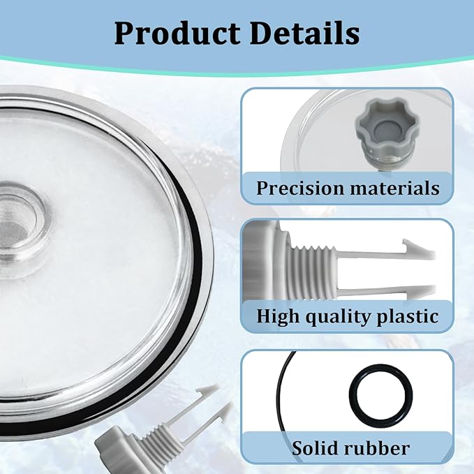 Pool Leaf Trap Cover Lid with O-Ring and Valve Kit for Intex, Replacement Parts for 12 Inch Sand Filter Pumps, Compatible with SF15110, SF70110, SF60110