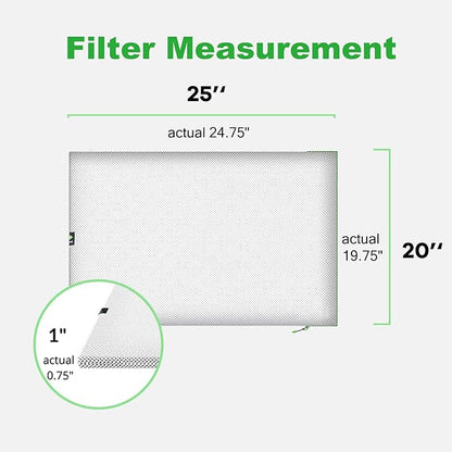 REair 20x25x1 Air filter Pro Kit, Washable and Reusable Air Filter 20x25x1 for AC HVAC Furnace, MERV 8 Air Filters Machine Washable & Dryer Friendly, AC Furnace Air Filter, Include 2 Filters&1 Frame