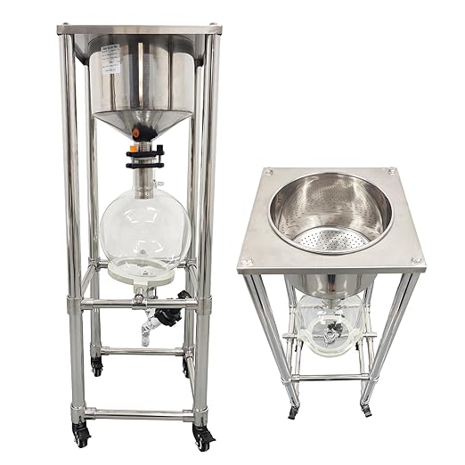 10L Vacuum Buchner Funnel Filtering Kit Glass Vacuum Suction Filter with 304 Stainless Steel Buchner Funnel & Glass Filter Flask Negative Pressure Filtration for Lab Liquid-Liquid Extraction