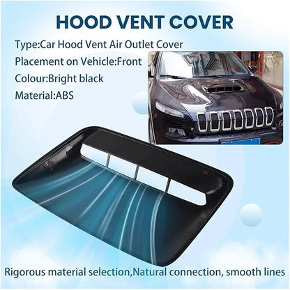 Car Universal Hood Vent Air Outlet Cover Compatible For Infiniti And Mazda Compatible For Tesla Hood Scoop Air Flow Intake Vent Cover