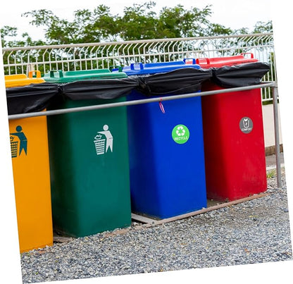 Garbage Can Recycling Stickers 9pcs Waste Sorting Decals Removable Adhesive Black Small Trash Can