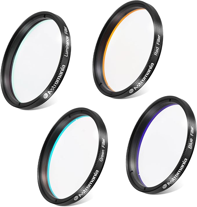 Astromania Deluxe Telescope LRGB 2 Inch Filter Set - Planet Colour Filters for Use with Monochrome CCD Cameras - Give Stunning and Excellent Astrophotographic Results