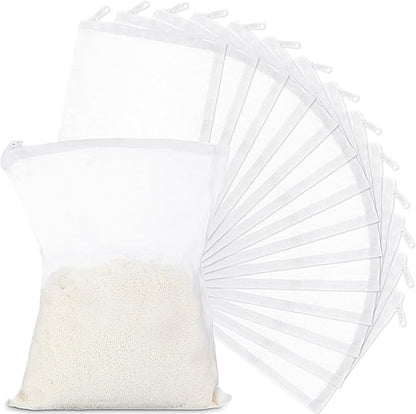 Geiserailie 15 Pieces Aquarium Filter Media Bags 150 Micrometer Fine Filter Bags Mesh Reusable with Zipper for Activated Carbon Resins (5.5 x 7.9 Inch)
