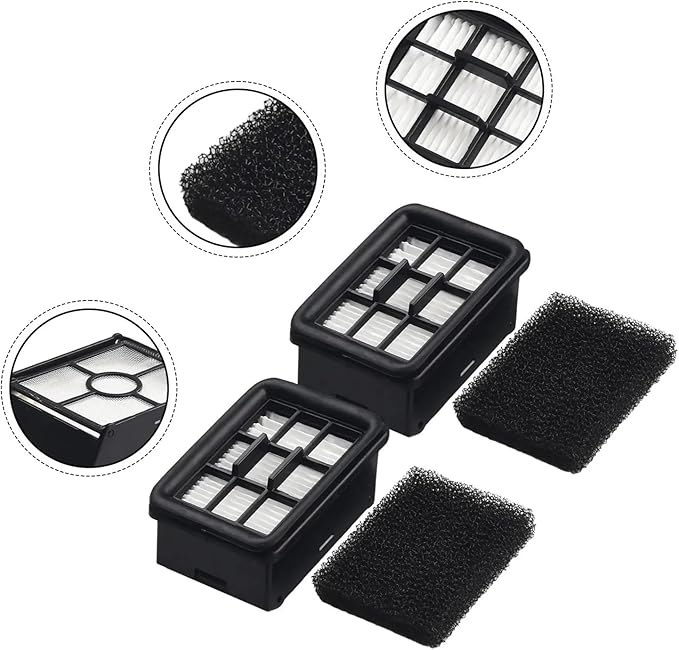 wet dry vacuum cleaner, Compatible For Redkey W12 Floor Scrubber Vacuum Replacement Spare Parts Accessorie HEPA Filter,for home and floor(4pcs)