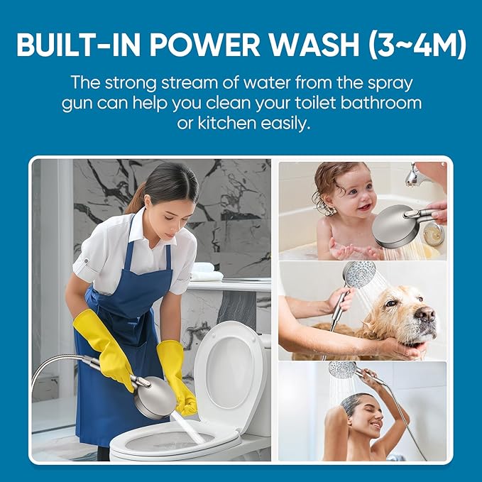 Cobbe Filtered Shower Head with Handheld, High Pressure 7-mode Showerhead with Filters for Hard Water - Remove Chlorine - Reduces Dry Itchy Skin, Patented Paddle Shift Design, Brushed Nickel