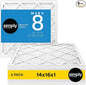 Simply 14x16x1 Air Filter, Merv 8, 6 Pack, For Home AC Furnace & HVAC (Actual Size: 13.75"x15.75"x0.75") DUST, Pet, & Allergy Control