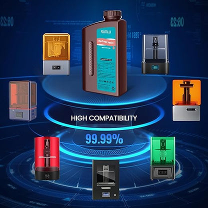 SUNLU 10K Red Wax 3D Printer Resin, High Precision 405nm UV-Curing Resin with Delicate Texture for MSLA/DLP/LCD 3D Printing, 2000g Red Wax Resin