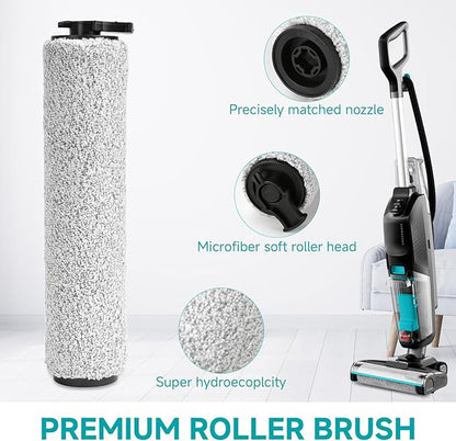 FFsign 3831 Roller Brush & Filter Replacement Compatible with Bissell Crosswave Hard Floor Expert 3831, HF2 3845N Vacuum, Floor Scrubber Wet Dry Vacuum Accessory Kit 2 Brush Rolls, 4 Filter Parts