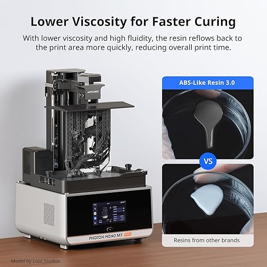 ANYCUBIC ABS-Like Resin 3.0, Upgraded 14K 3D Printer Resin with Enhanced Strength and Toughness, High Precision, Low Odor, Wide Compatibility for All LCD Resin 3D Printers (Black, 1kg)