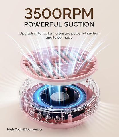 MelodySusie Advanced Cordless Portable Nai DustCollector, SProR 3500RPM Powerful Nail Vacuum Fan with 3 Suction Modes,Reusable Filter & Low Noise for Mobile Nail Tech, DIY Nail Artist & Home Use