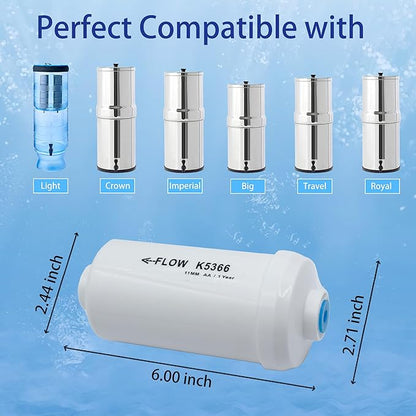 Fluoride Filter, Replacement for Berkey® PF-2® Fluoride and Arsenic Reduction Elements, Compatible with Berkey® Gravity Filtration System, Natural Defluorination Filter Material, Pack of 4