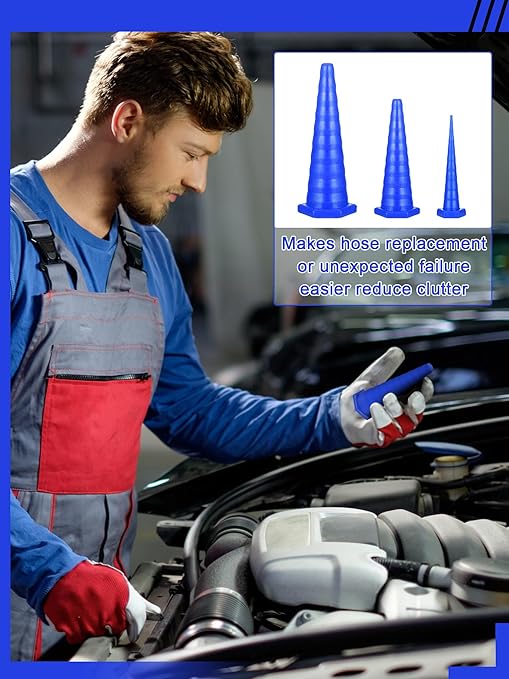 Hydraulic Oil Service Plugs Large Medium Small Sizes Multi Pack Rubber Drip Proof Hose Plugs Industrial Hydraulic Kit for Irrigation, 3 Sizes(35 Pcs,Blue)