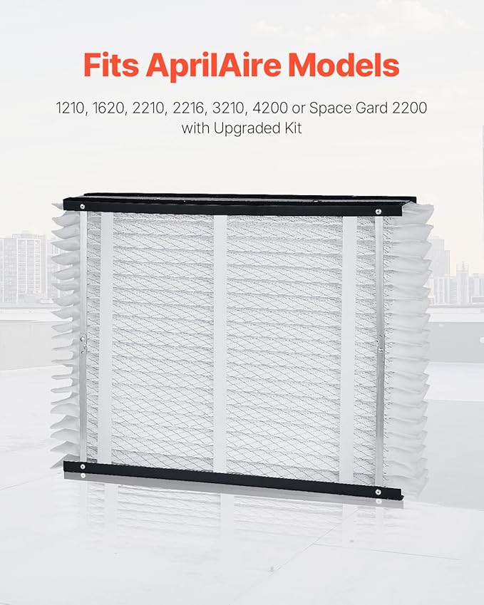 VEVOR 20x25x4 Furnace Air Filter, MERV 11 Pleated HVAC AC Replacement, Electrostatic 12-Month Air Cleaner, 4-Pack (Actual Size: 20.47x25.20x3.98 in), for Improving Home Indoor Quality
