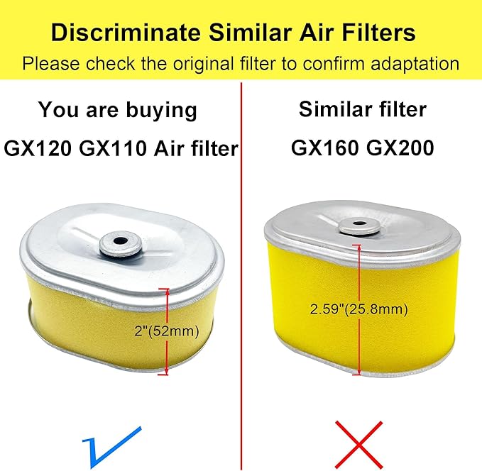 AFZE08 Air Filter 17210-ZE0-505 Fits for Honda GX120 GX110 3.5 4.0 HP AM123909 MIU11464 180 220 260 Green Lawn Mowers with Spark Plug