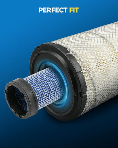 PHILTOP Air Filters Set P828889-P829333 Compatible with Donaldson, Caterpillar Cat Backhoe, Wix, John Deere, Case and Baldwin